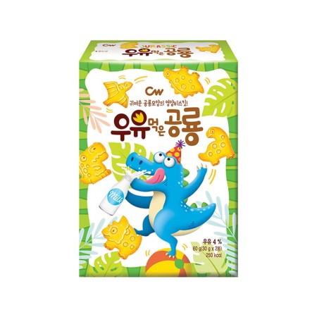 CW DINOSAUR SHAPED MILK COOKIES 60g
