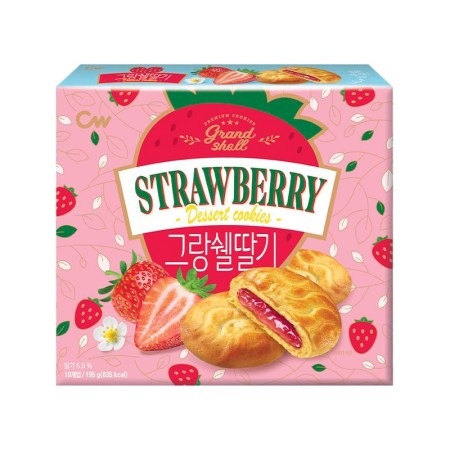 CW GRAND-SHELL COOKIE STRAWBERRY 195g