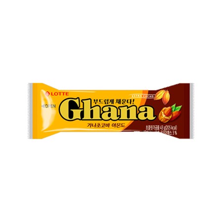 LOTTE GHANA CHOCO BAR ALMOND 43g