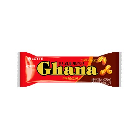 LOTTE GHANA CHOCO BAR PEANUT 45g